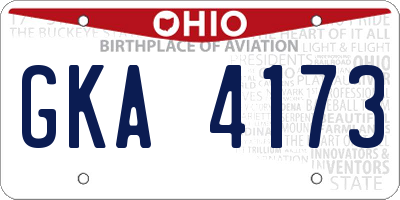 OH license plate GKA4173