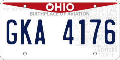 OH license plate GKA4176
