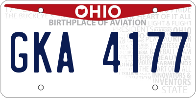 OH license plate GKA4177