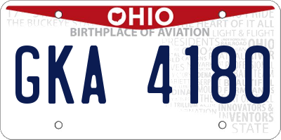 OH license plate GKA4180