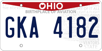 OH license plate GKA4182