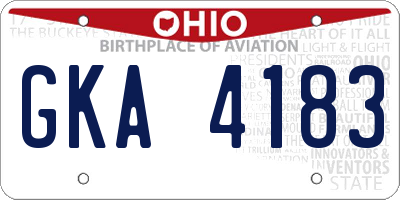 OH license plate GKA4183
