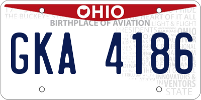 OH license plate GKA4186