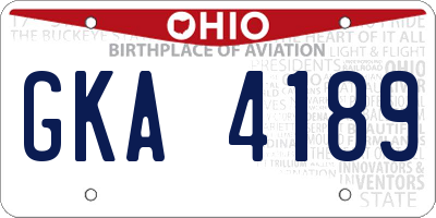 OH license plate GKA4189