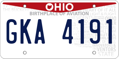 OH license plate GKA4191