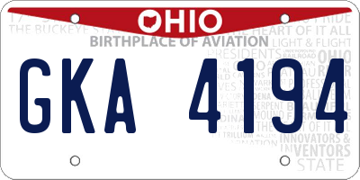 OH license plate GKA4194