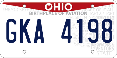 OH license plate GKA4198