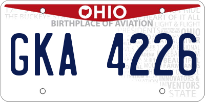 OH license plate GKA4226
