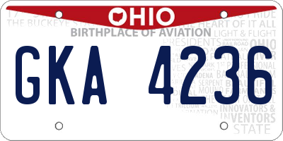 OH license plate GKA4236