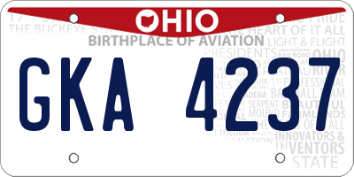 OH license plate GKA4237