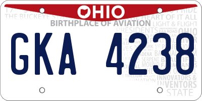 OH license plate GKA4238
