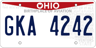 OH license plate GKA4242