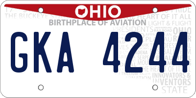 OH license plate GKA4244
