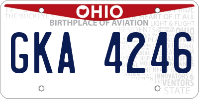 OH license plate GKA4246