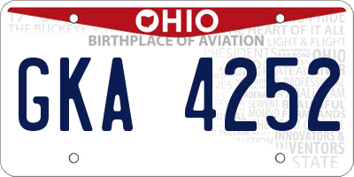 OH license plate GKA4252