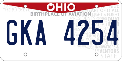 OH license plate GKA4254