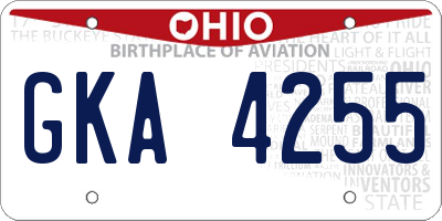 OH license plate GKA4255