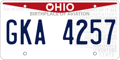OH license plate GKA4257
