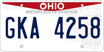 OH license plate GKA4258