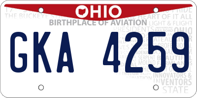 OH license plate GKA4259