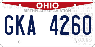 OH license plate GKA4260