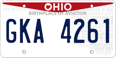 OH license plate GKA4261