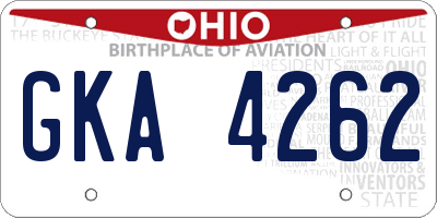 OH license plate GKA4262