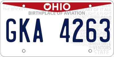 OH license plate GKA4263