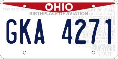 OH license plate GKA4271