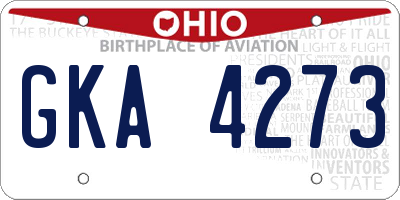 OH license plate GKA4273