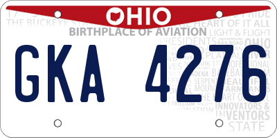 OH license plate GKA4276