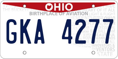 OH license plate GKA4277
