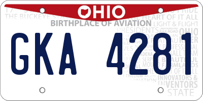 OH license plate GKA4281