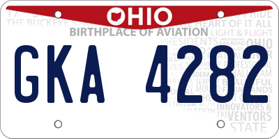 OH license plate GKA4282
