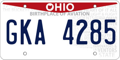 OH license plate GKA4285