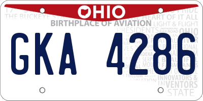 OH license plate GKA4286