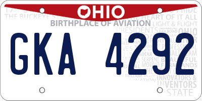 OH license plate GKA4292