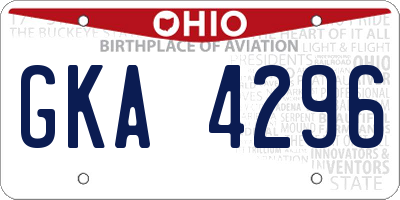 OH license plate GKA4296