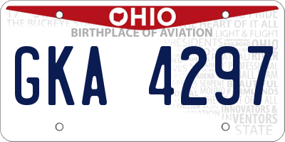 OH license plate GKA4297