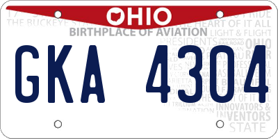 OH license plate GKA4304
