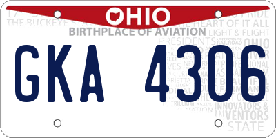 OH license plate GKA4306