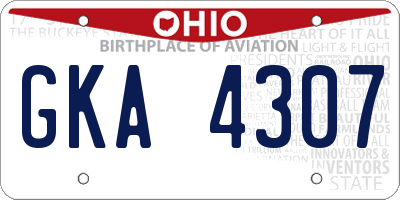 OH license plate GKA4307