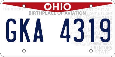 OH license plate GKA4319