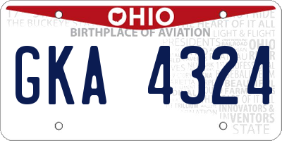 OH license plate GKA4324