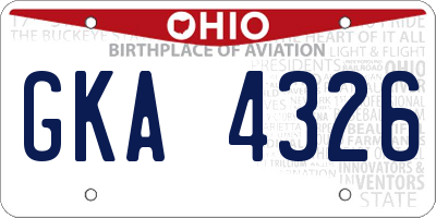 OH license plate GKA4326