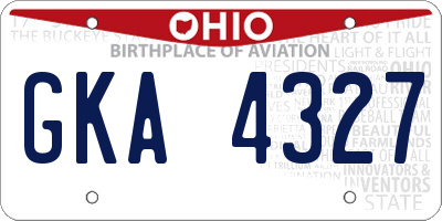 OH license plate GKA4327