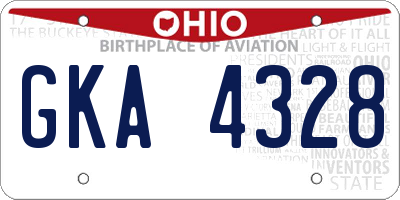 OH license plate GKA4328