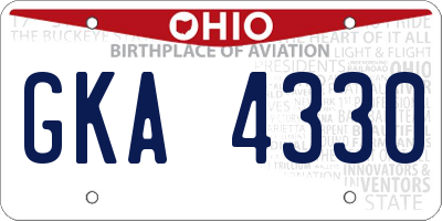 OH license plate GKA4330