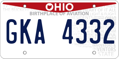 OH license plate GKA4332