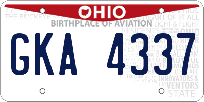 OH license plate GKA4337
